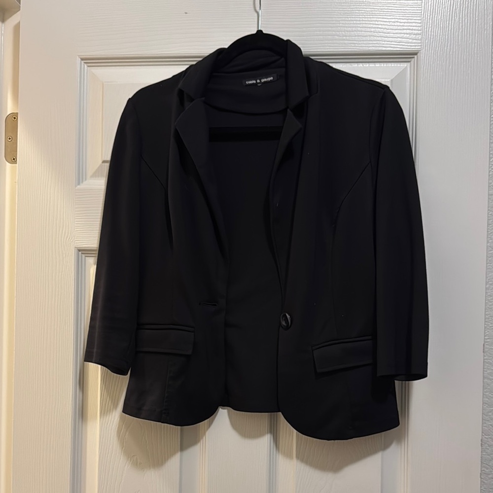 Cable & Gauge Black Blazer Elegant Suit Jacket